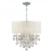  4415-CH-SAW-CL-S - Brentwood 6 Light Swarovski Strass Crystal Polished Chrome Drum Shade Chandelier