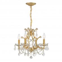  4454-GA-CL-MWP - Filmore 4 Light Hand Cut Crystal Antique Gold Mini Chandelier