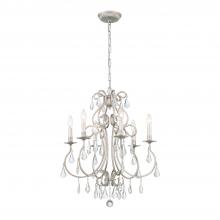  5016-OS-CL-S - Ashton 6 Light Swarovski Strass Crystal Olde Silver Chandelier