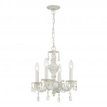  5024-AW-CL-SAQ - Paris Market 4 Light Spectra Crystal Antique White Mini Chandelier