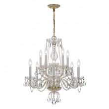  5080-PB-CL-SAQ - Traditional Crystal 10 Light Spectra Crystal Polished Brass Chandelier