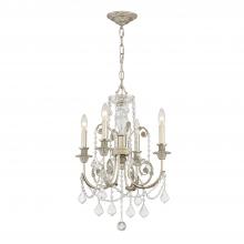  5114-OS-CL-S - Regis 4 Light Swarovski Strass Crystal Olde Silver Chandelier