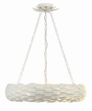  536-MT - Broche 6 Light Matte White Chandelier