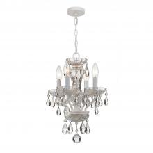  5534-WW-CL-MWP - Traditional Crystal 4 Light Hand Cut Crystal Wet White Mini Chandelier