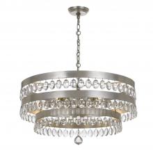  6108-SA - Perla 6 Light Antique Silver Chandelier