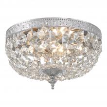  710-CH-CL-S - Crystorama 2 Light Swarovski Strass Crystal Polished Chrome Flush Mount