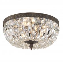  712-EB-CL-SAQ - Crystorama 3 Light Spectra Crystal English Bronze Flush Mount