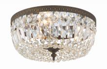  714-EB-CL-SAQ - Crystorama 3 Light Spectra Crystal English Bronze Flush Mount