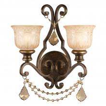  7502-BU-GT-S - Norwalk 2 Light Golden Teak Swarovski Strass Crystal Bronze Umber Sconce