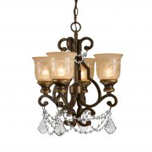  7504-BU-CL-S - Norwalk 4 Light Swarovski Strass Crystal Bronze Umber Mini Chandelier