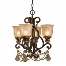  7504-BU-GT-S - Norwalk 4 Light Golden Teak Swarovski Strass Crystal Bronze Umber Mini Chandelier