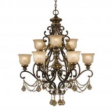  7509-BU-GT-S - Norwalk 9 Light Golden Teak Swarovski Strass Crystal Bronze Umber Chandelier