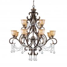  7512-BU-CL-I - Norwalk 12 Light Clear Italian Crystal Bronze Umber Chandelier