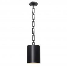  8680-MK-WH - Brian Patrick Flynn Alston 1 Light Matte Black + White Mini Pendant