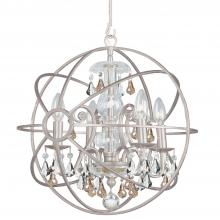  9025-OS-GS-MWP - Solaris 4 Light Golden Shadow Crystal Olde Silver Mini Chandelier