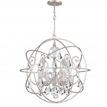  9028-OS-CL-S - Solaris 6 Light Swarovski Strass Crystal Olde Silver Sphere Chandelier