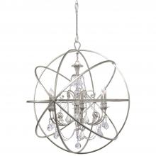  9219-OS-CL-S - Solaris 6 Light Swarovski Strass Crystal Olde Silver Sphere Chandelier