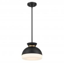  GID-4005-MK-VG - Brian Patrick Flynn Gidget 1 Light Matte Black + Vibrant Gold Mini Pendant