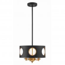  ODE-700-BK-GA - Odelle 4 Light Black + Antique Gold Mini Chandelier