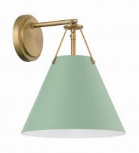  XAV-B8311-VG-GR - Xavier 1 Light Vibrant Gold + Green Sconce