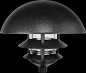  LLD3B - LANDSCAPE 1220 LUMENS LAWN LIGHT DOME 3 TIER INCANDESCENT DESCENT BLACK