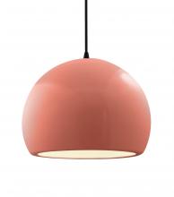 Justice Design Group CER-6535-BSH-MBLK-BKCD - Large Globe 1-Light Pendant