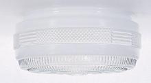  50/105 - Outside White Drum Glass Shade With Clear Sides And Bottom; Diameter 6-1/2 inch; Fitter 5-7/8 inch;