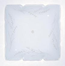  50/503 - 12 inch Square; Ruffled Glass Lamp Shade; White Finish; Wheat Design