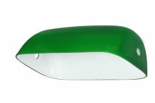  50/667 - Cased Pharmacy Glass Shade; Green Glass; Width 9 inch; Slip Side Holes 7/16 inch