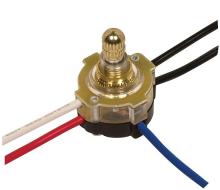  80/1361 - 3-Way Lighted Rotary Switch, Plastic Bushing, 2 Circuit, 4 Position(L-1, L-2, L1-2, Off). Rated: