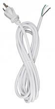  90/2413 - 10 Foot 18/3 SVT 105C Heavy Duty Cord Set; White Finish; 100 Carton; 3 Prong Molded Plug; Stripped