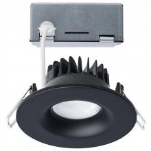  S11631R1 - 10 Watt LED Direct Wire Downlight; Remote Driver; CCT Selectable; Dimmable; Round; Black Finish