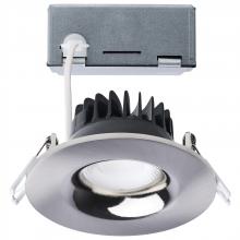  S11632R1 - 10 Watt LED Direct Wire Downlight; Remote Driver; CCT Selectable; Dimmable; Round; Brushed Nickel