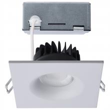  S11633R1 - 10 Watt LED Direct Wire Downlight; Remote Driver; CCT Selectable; Dimmable; Square; White Finish