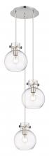  113-410-1PS-PN-G410-8CL - Newton Sphere - 3 Light - 16 inch - Polished Nickel - Cord hung - Multi Pendant