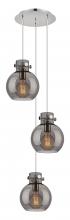  113-410-1PS-PN-G410-8SM - Newton Sphere - 3 Light - 16 inch - Polished Nickel - Cord hung - Multi Pendant