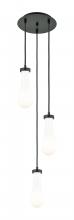 Innovations Lighting 113-451-1P-BK-G451-4GWH - Owego - 3 Light - 13 inch - Brushed Matte Black - Multi Pendant