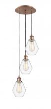  113B-3P-AC-G652-6 - Cindyrella - 3 Light - 13 inch - Antique Copper - Cord Hung - Multi Pendant