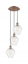  113B-3P-AC-G654-8 - Cindyrella - 3 Light - 15 inch - Antique Copper - Cord Hung - Multi Pendant