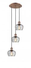  113B-3P-AC-G92 - Fenton - 3 Light - 13 inch - Antique Copper - Cord Hung - Multi Pendant