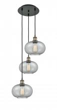  113B-3P-BAB-G247 - Gorham - 3 Light - 16 inch - Black Antique Brass - Cord Hung - Multi Pendant