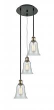  113B-3P-BAB-G2812 - Hanover - 3 Light - 13 inch - Black Antique Brass - Cord Hung - Multi Pendant