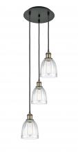  113B-3P-BAB-G442 - Brookfield - 3 Light - 12 inch - Black Antique Brass - Cord Hung - Multi Pendant