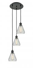  113B-3P-BK-G275 - Conesus - 3 Light - 13 inch - Matte Black - Cord Hung - Multi Pendant