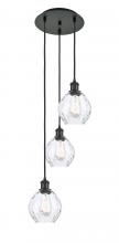  113B-3P-BK-G362 - Waverly - 3 Light - 13 inch - Matte Black - Cord Hung - Multi Pendant