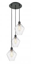  113B-3P-BK-G654-8 - Cindyrella - 3 Light - 15 inch - Matte Black - Cord Hung - Multi Pendant