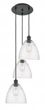  113B-3P-BK-GBD-94 - Bristol - 3 Light - 16 inch - Matte Black - Cord Hung - Multi Pendant