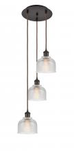  113B-3P-OB-G412 - Dayton - 3 Light - 12 inch - Oil Rubbed Bronze - Cord Hung - Multi Pendant