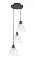  113B-3P-OB-GBC-82 - Berkshire - 3 Light - 15 inch - Oil Rubbed Bronze - Cord Hung - Multi Pendant