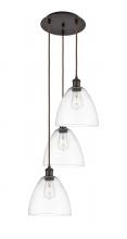  113B-3P-OB-GBD-92 - Bristol - 3 Light - 16 inch - Oil Rubbed Bronze - Cord Hung - Multi Pendant